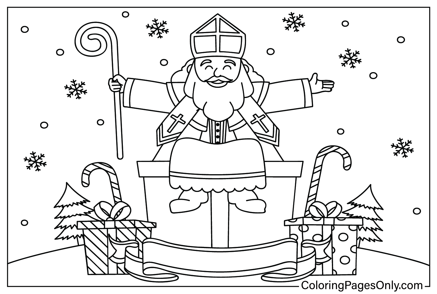 Desenho para colorir São Nicolau do Dia de São Nicolau