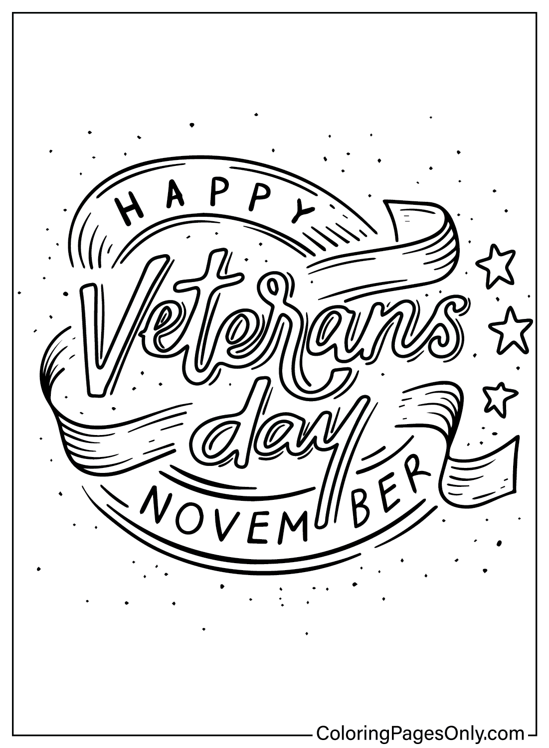 Página para colorir Dia dos Veteranos do Dia dos Veteranos