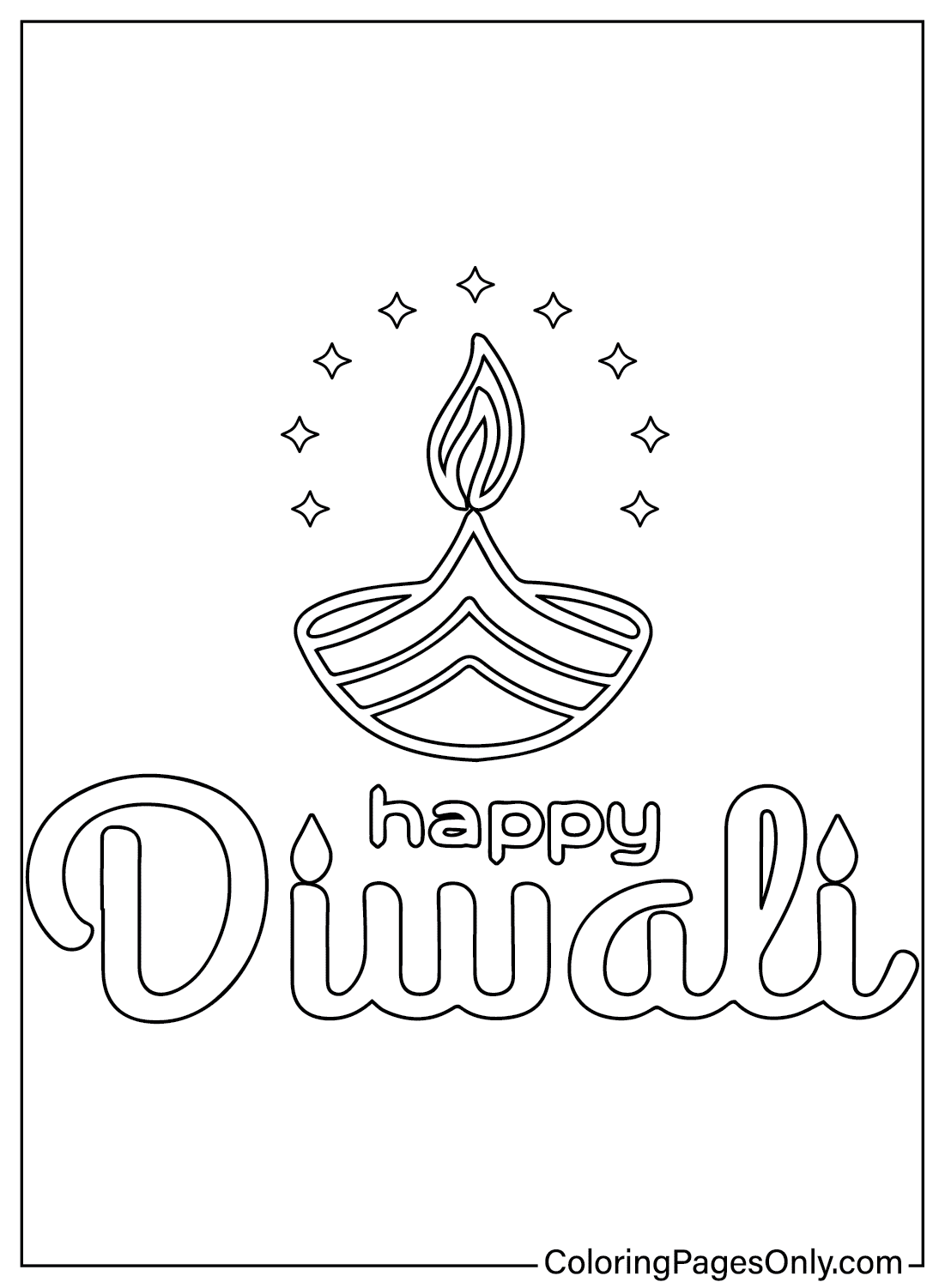 Kleurplaat voor Diwali van Diwali