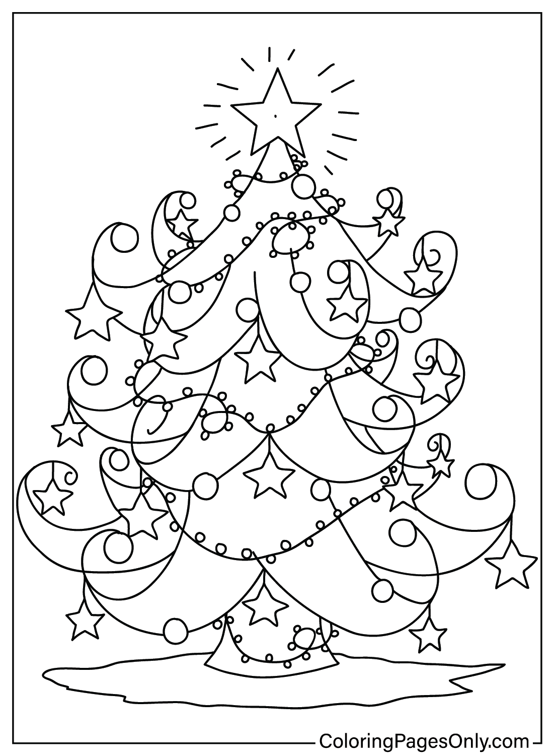 Coloring Page of Christmas Tree