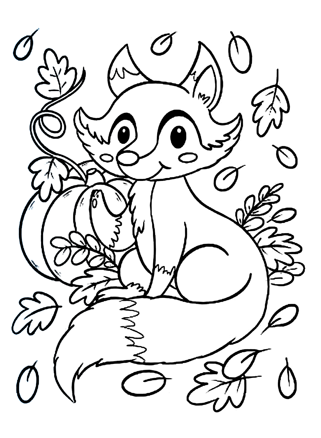 Página para colorir de raposa no jardim da Fox