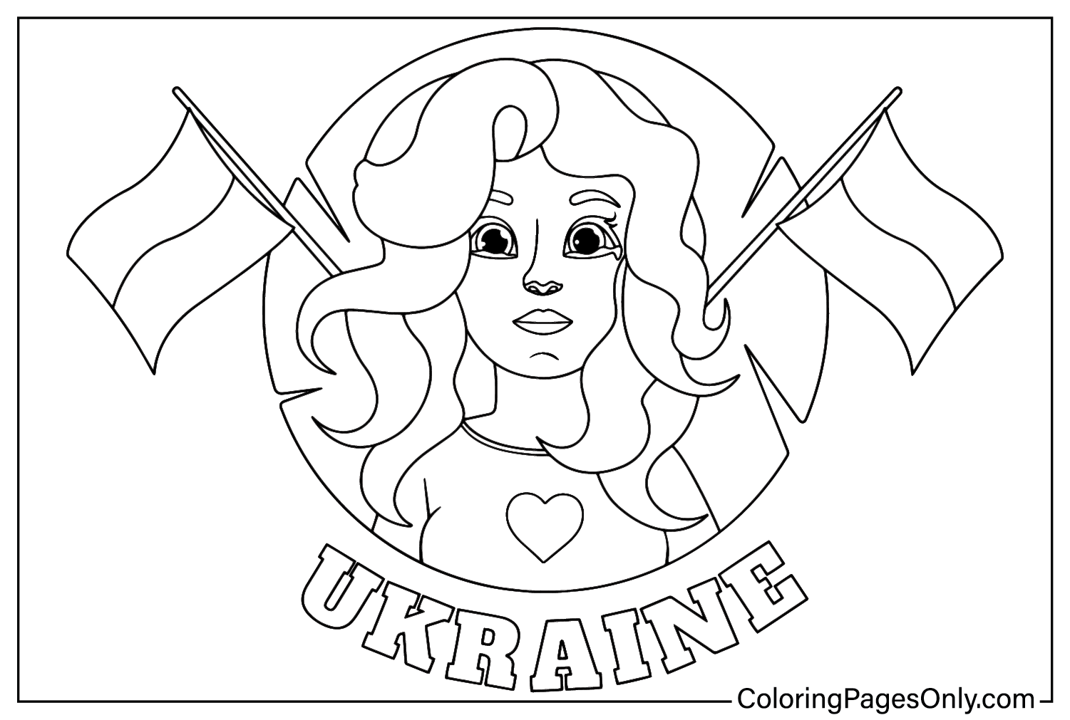Dibujo para colorear gratis Ucrania de Ucrania