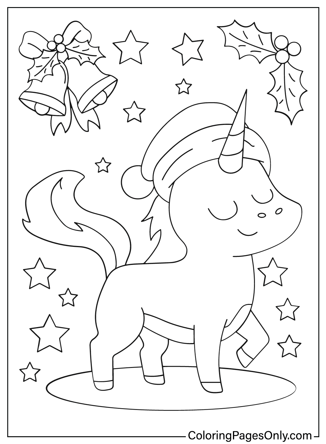 Coloring Pages Christmas Unicorn