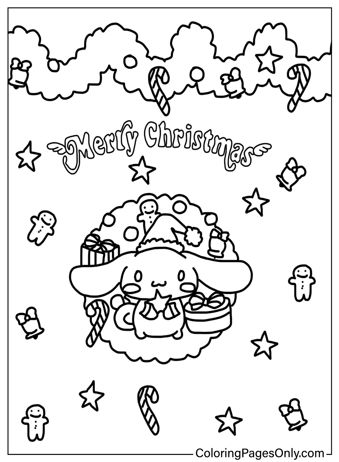Coloring Pages Cinnamoroll Christmas