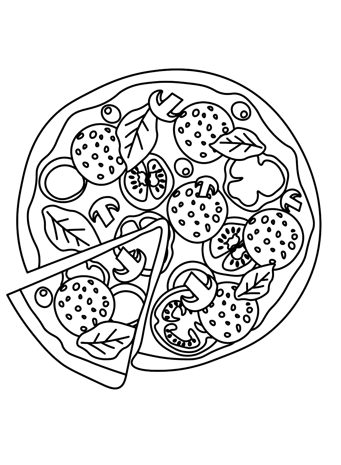 Disegni da colorare Pizza per bambini