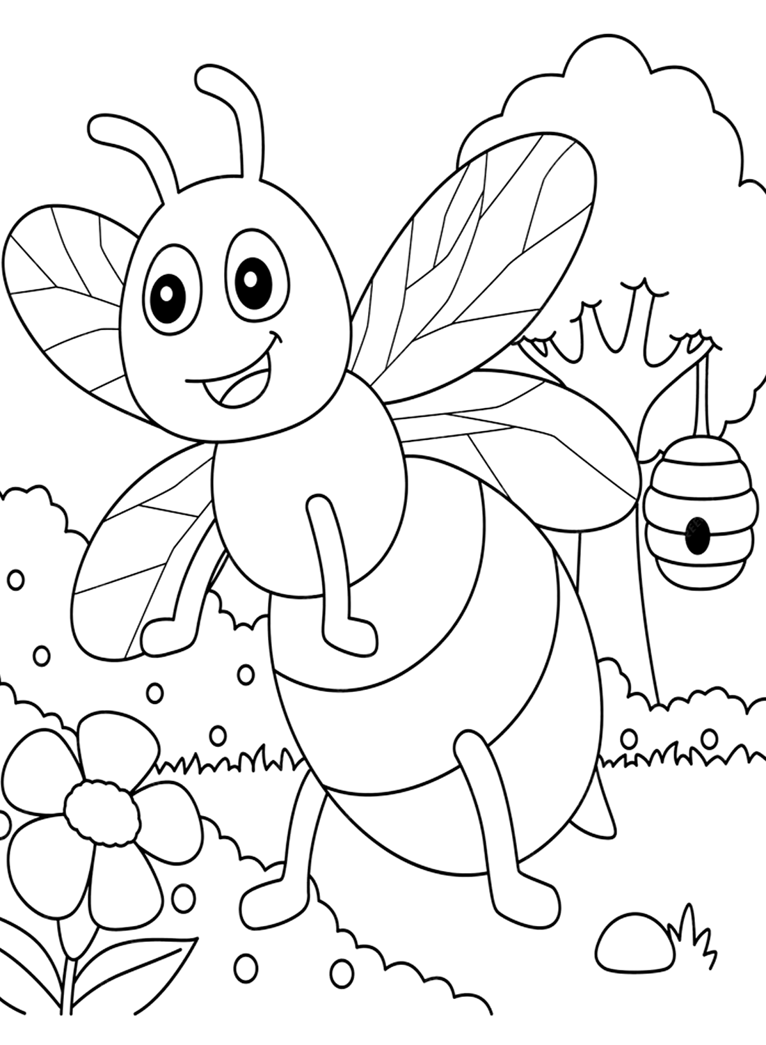 Imagens para colorir de abelhas de Bee