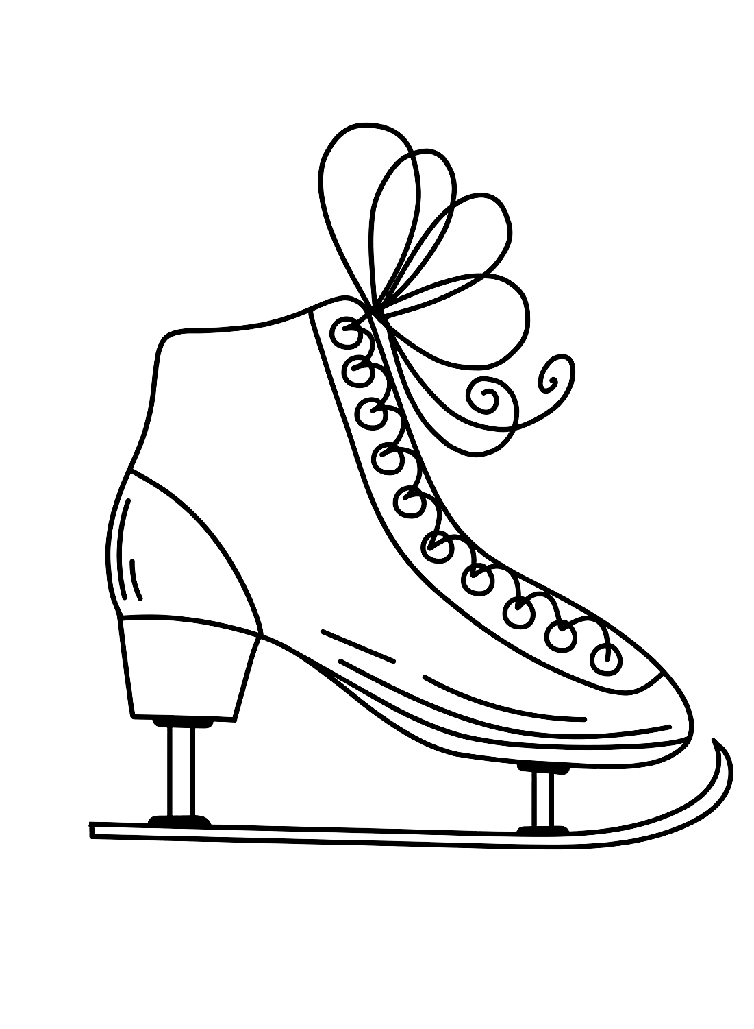 Hoja para colorear de patines de hielo de Shoe
