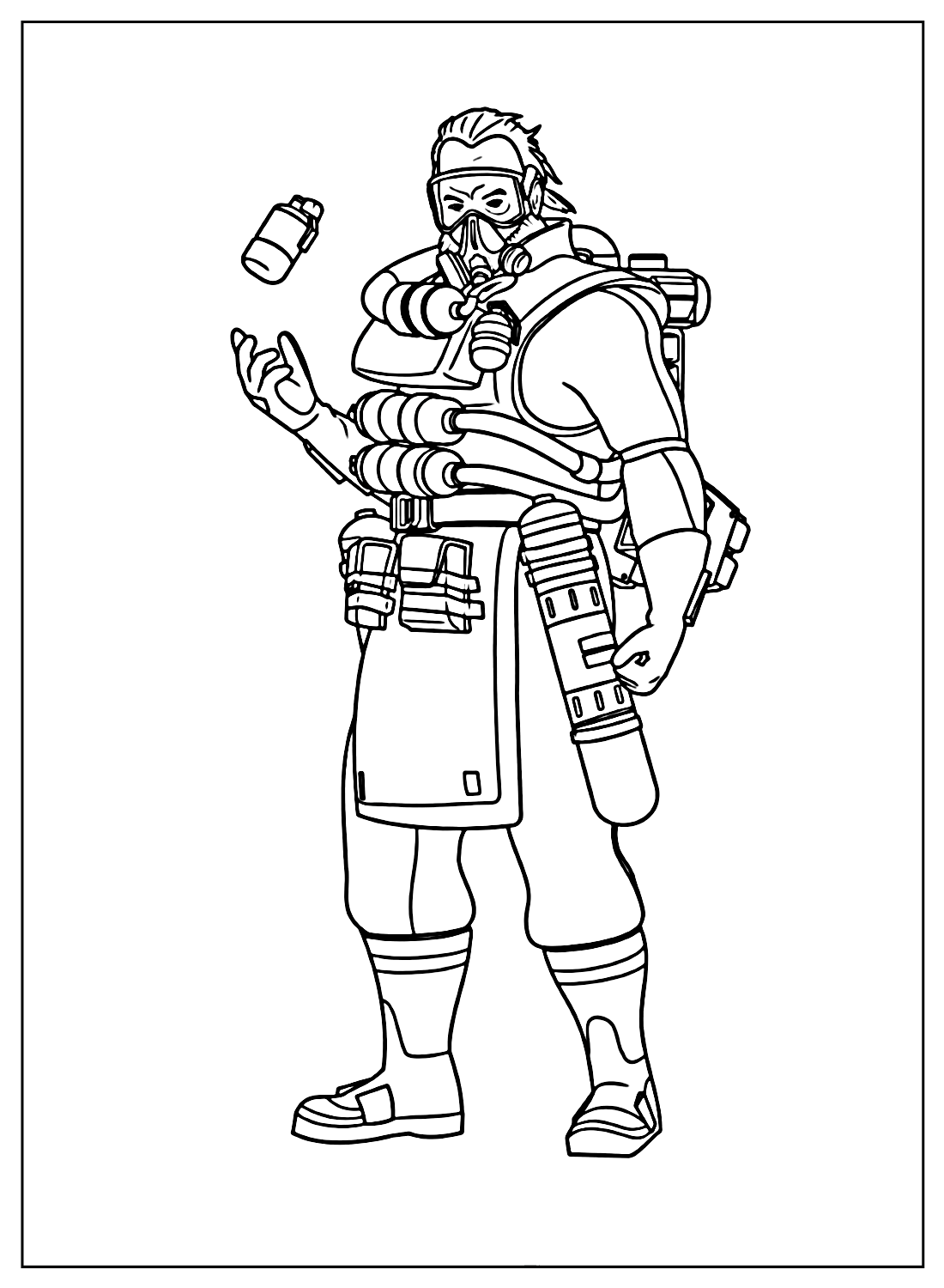 Coloring Sheets Apex Legends Caustic from Apex Legends