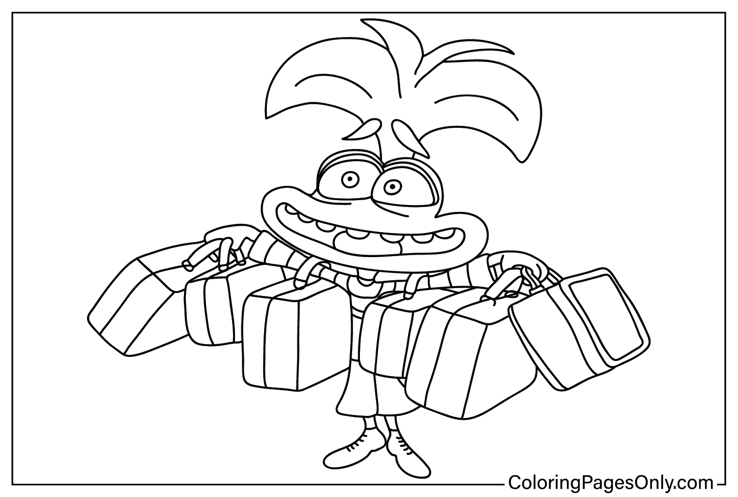 Concerned Inside Out 2 Coloring Page from Inside Out 2