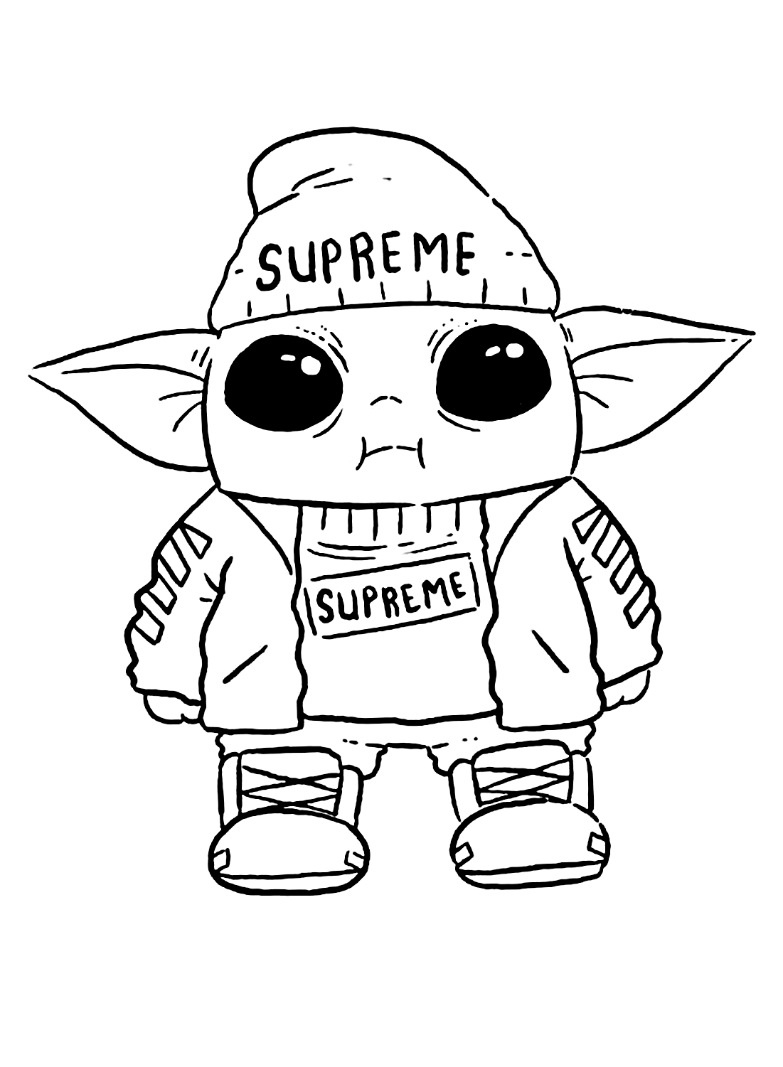 Cool Baby Yoda Coloring Picture