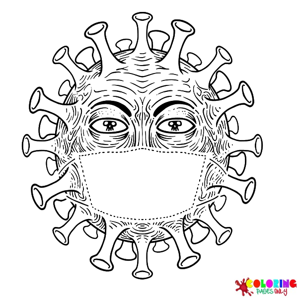 Desenhos para colorir do vírus Corona Covid 19