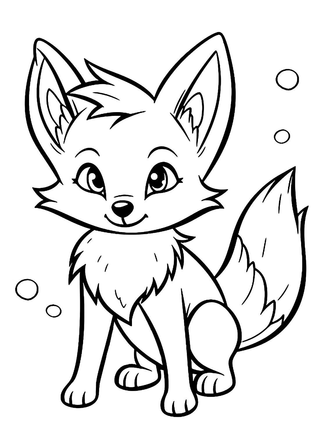 Niedliche Baby-Fuchs-Farbseite von Fox
