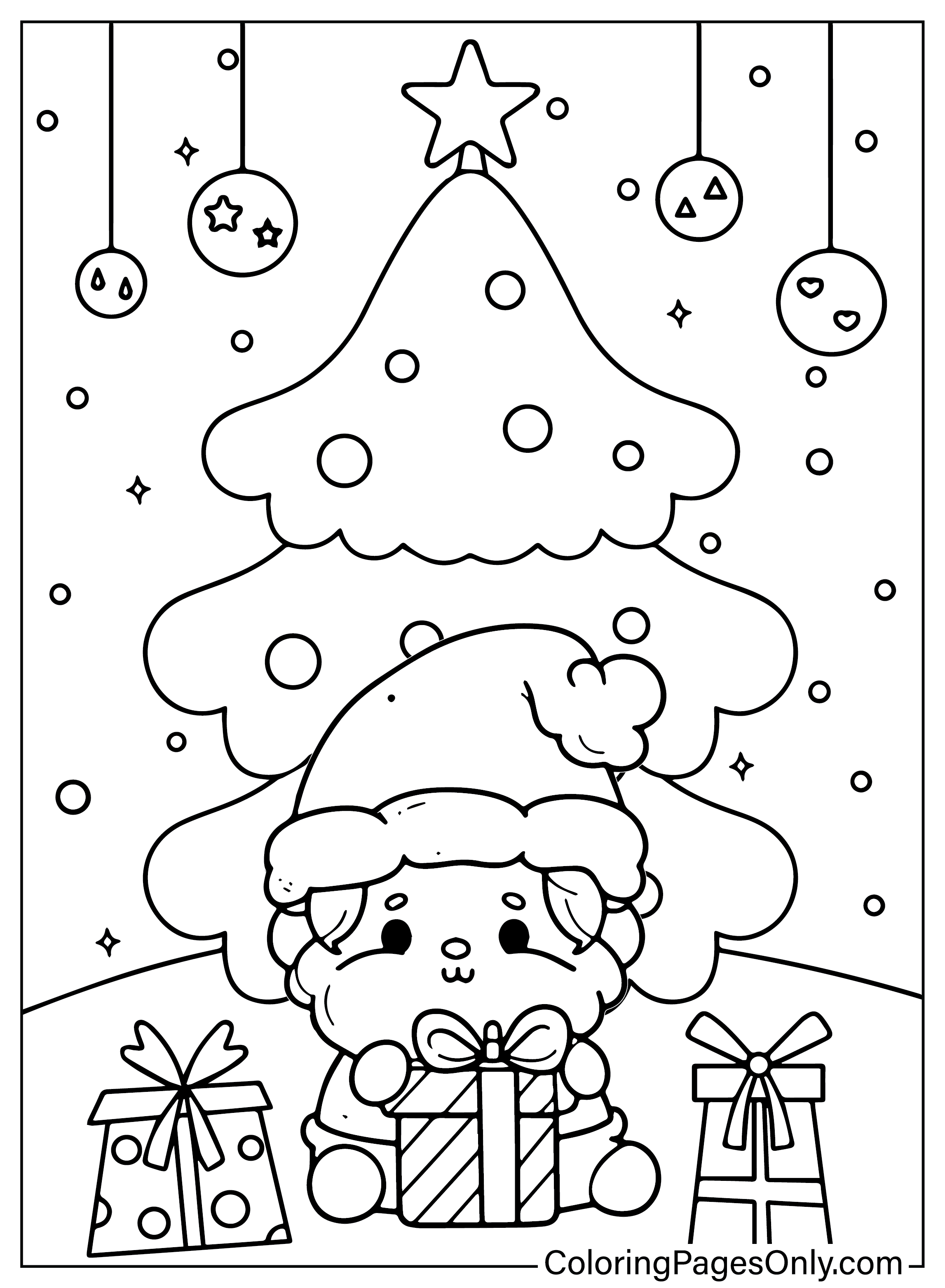 Linda página colorida de Natal de Cute Christmas