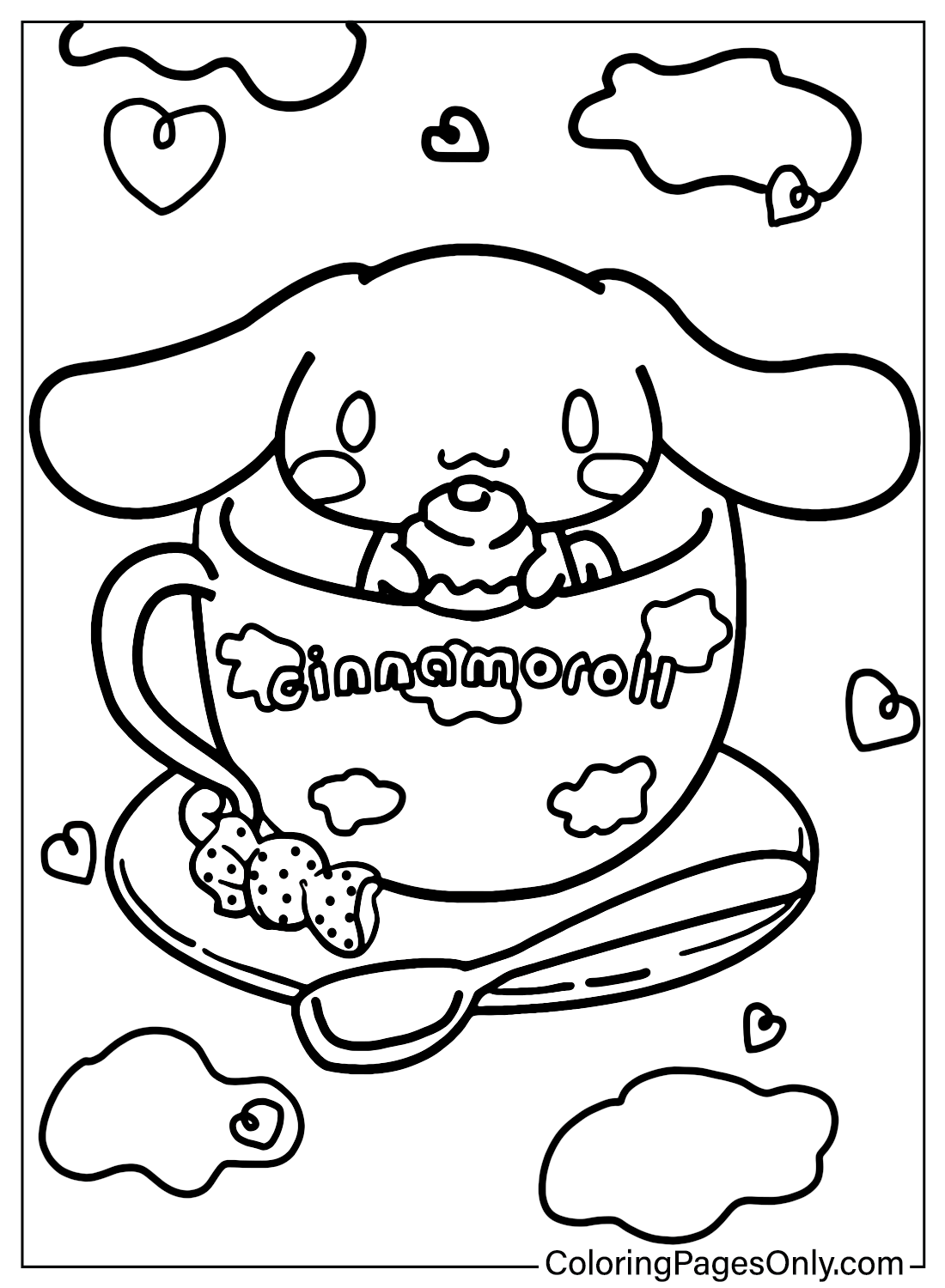 Cute Cinnamoroll Coloring Page