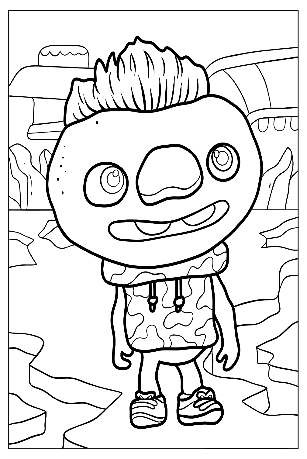 Cute Clod From Elemental Coloring Page For Kids