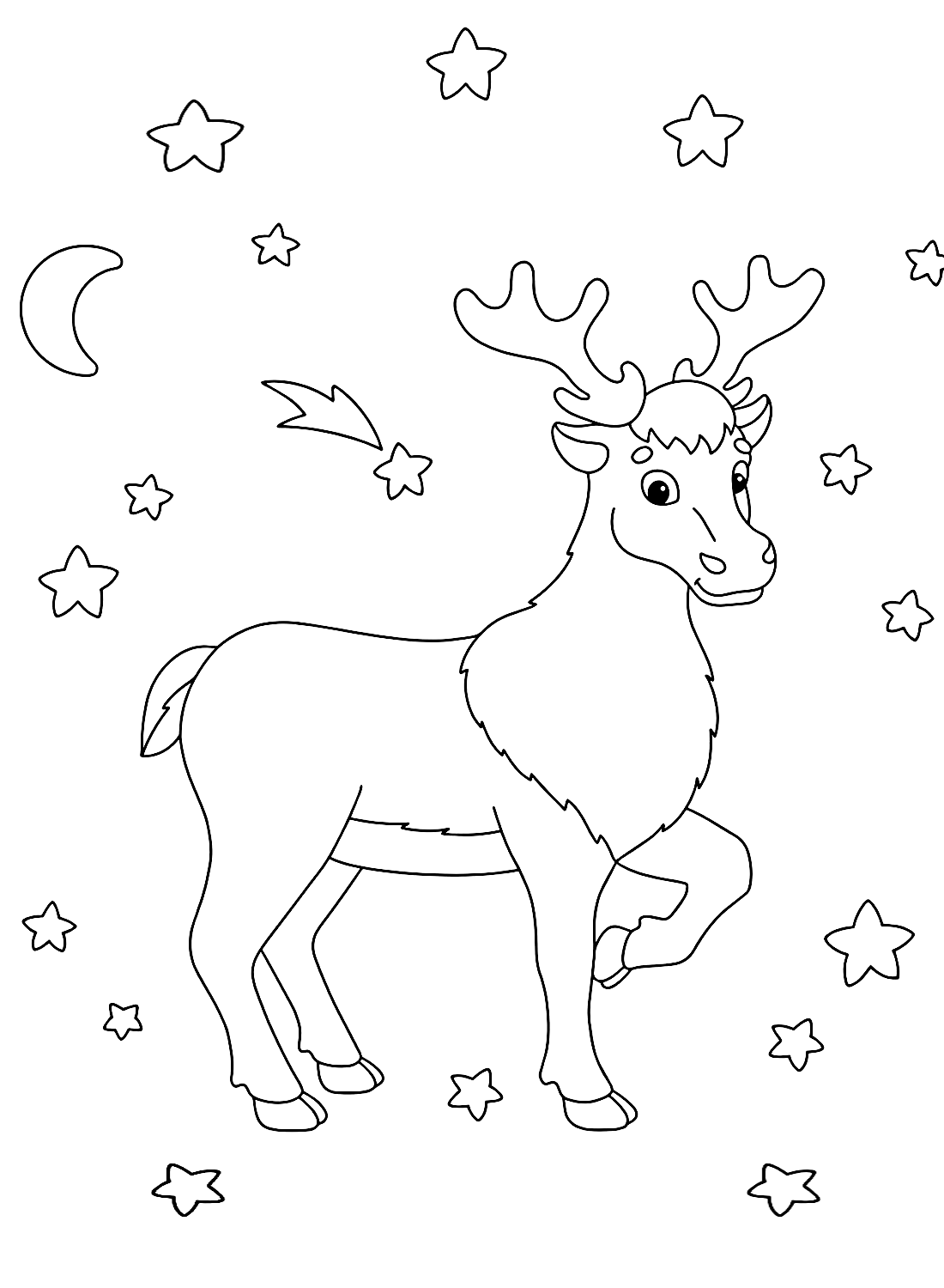 Cute Deer Coloring Sheet