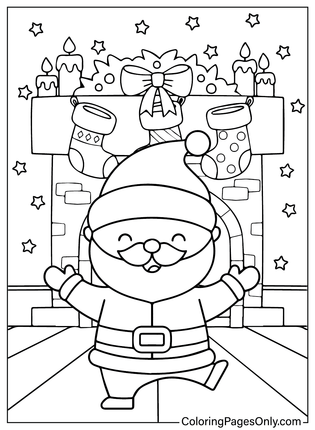 Cute Santa Claus Coloring Page from Christmas 2024