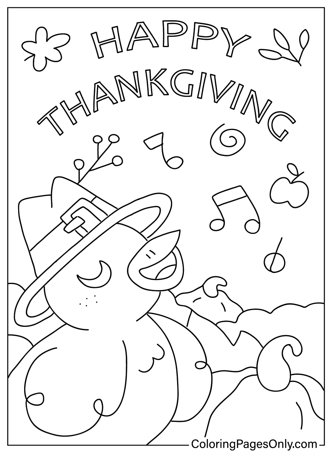 Cute Thanksgiving Coloring Page