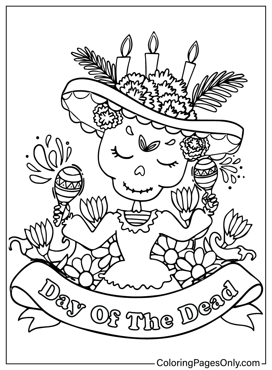 Day of The Dead Coloring Pages for Adults from Day Of The Dead