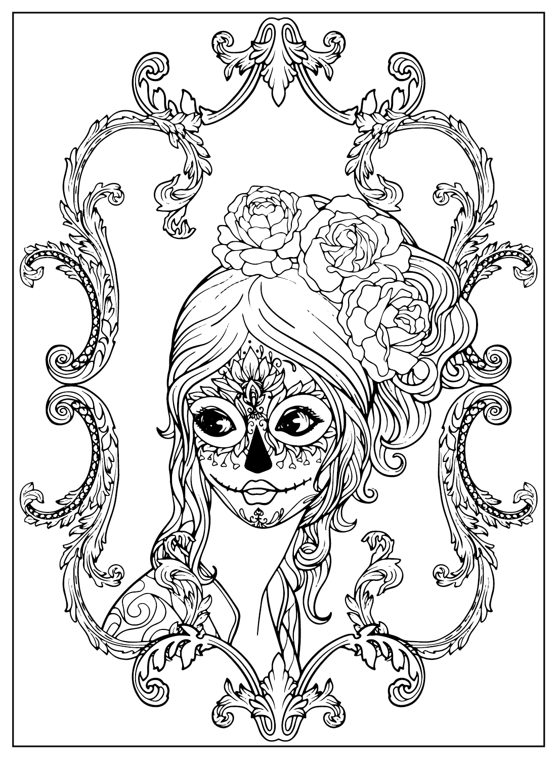 Day of The Dead Coloring Sheet