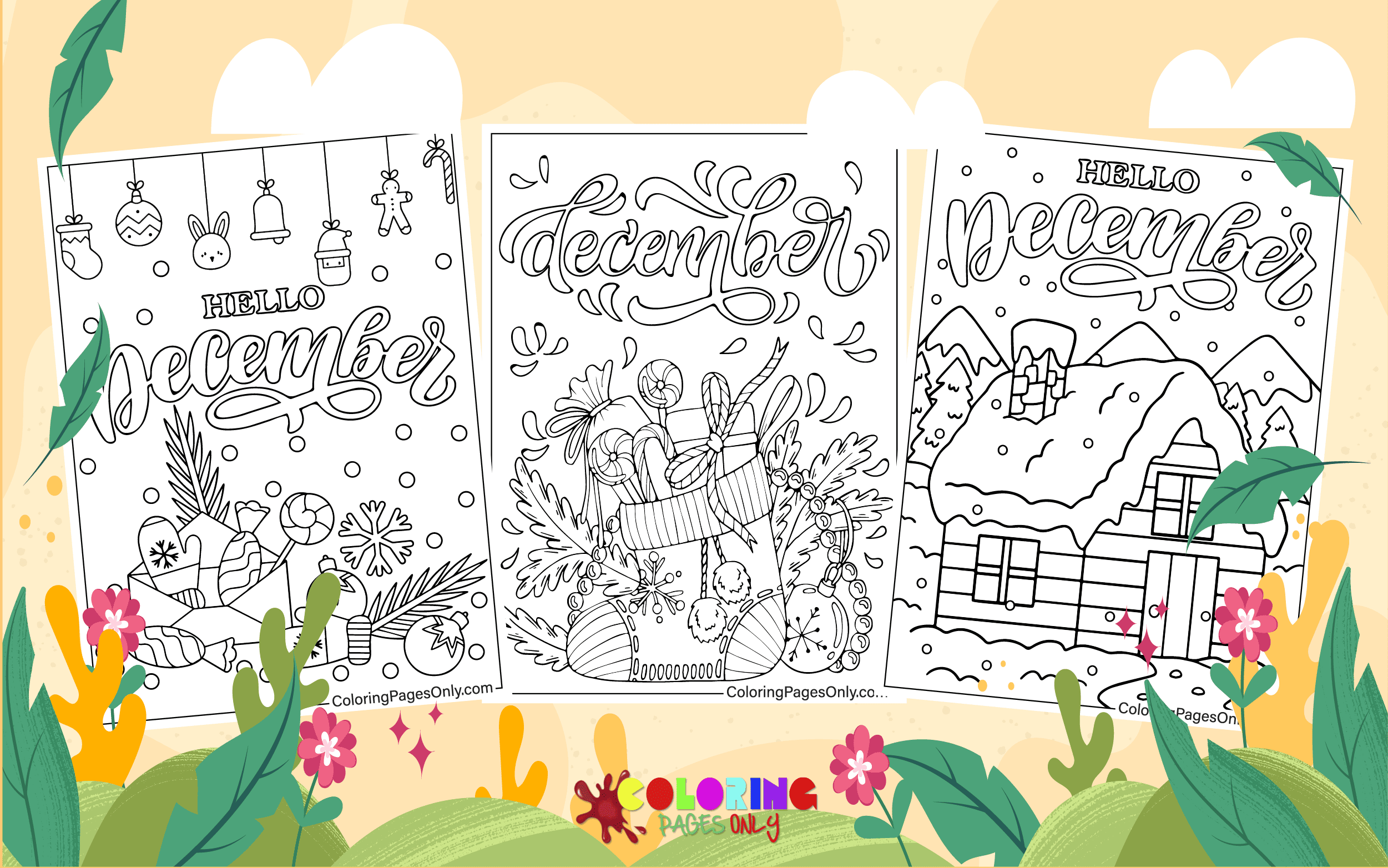 62 December Coloring Pages - ColoringPagesOnly.com