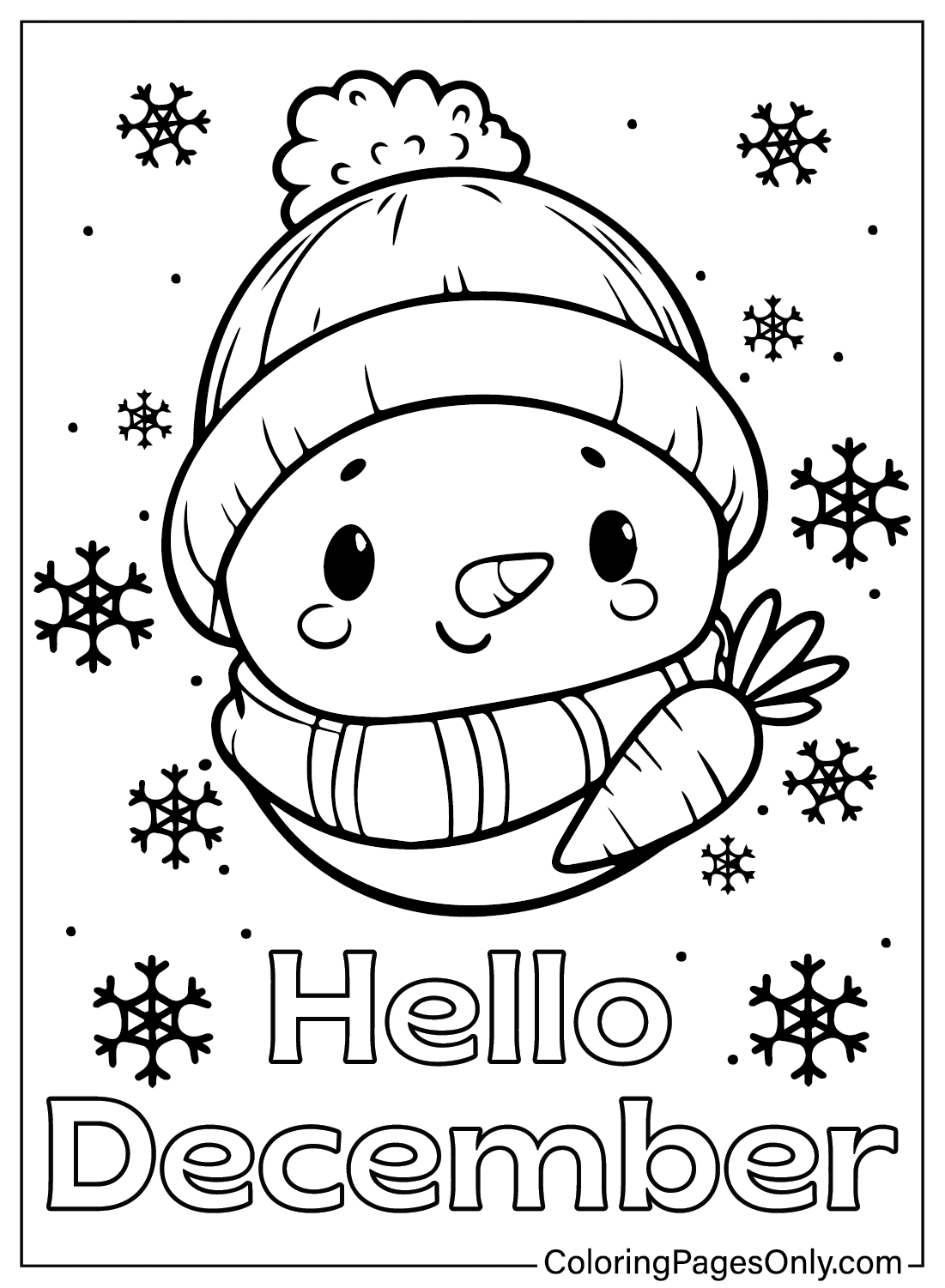 December Coloring Page Free