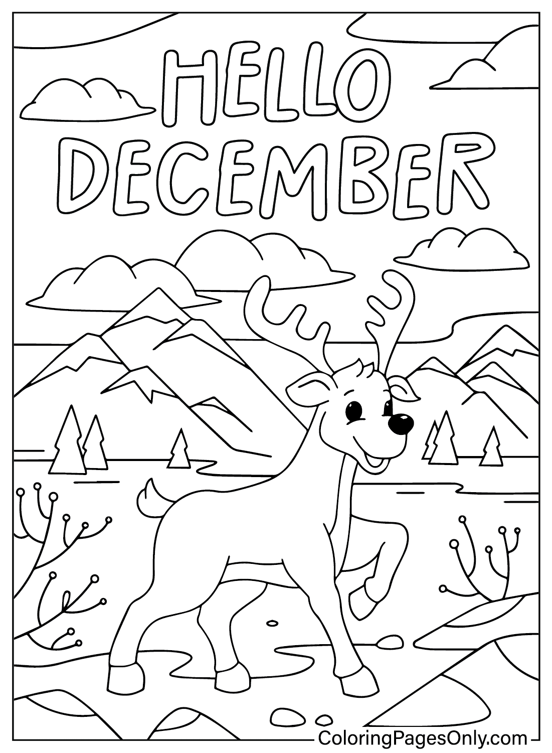 December Coloring Page to Print