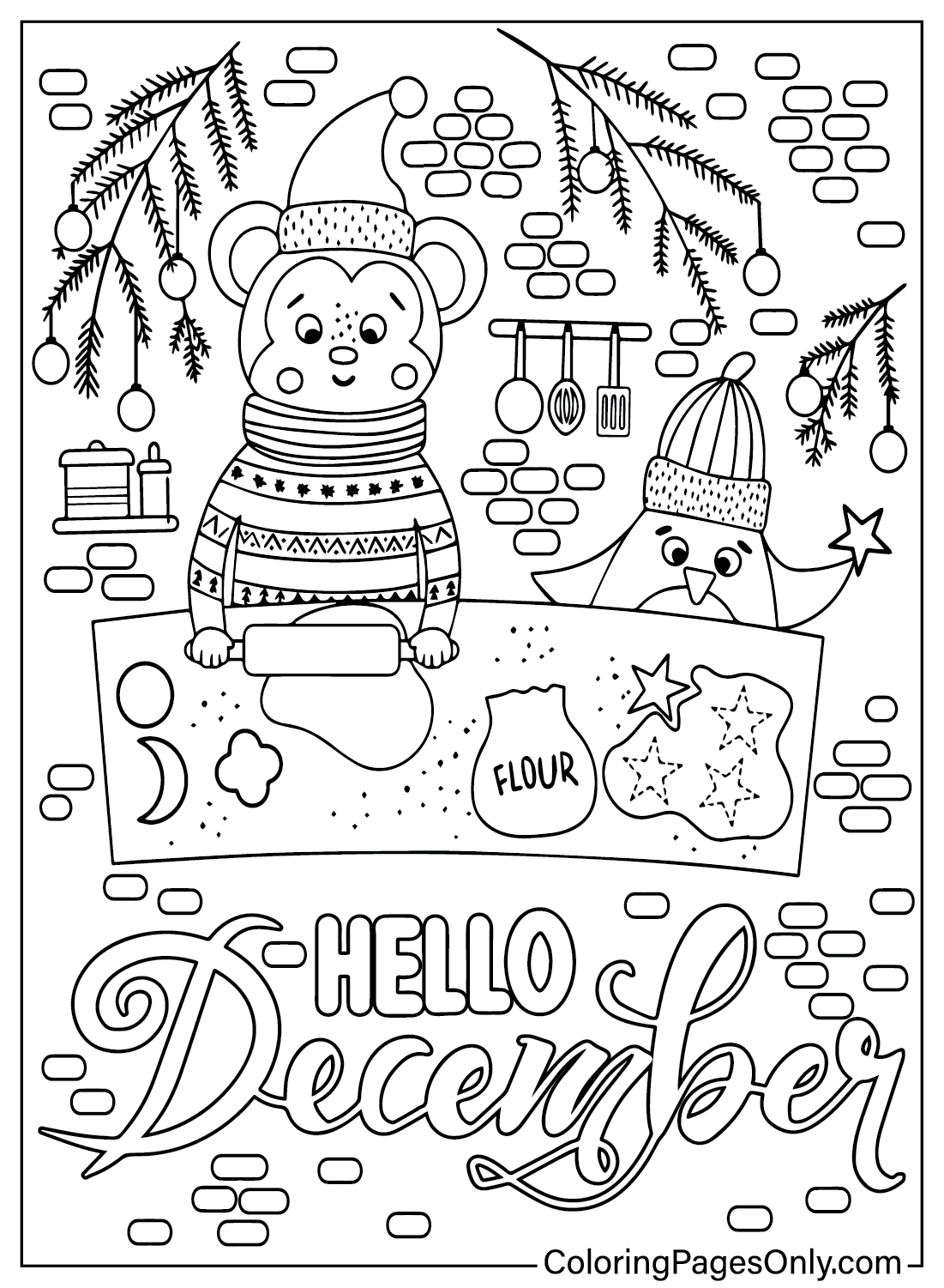 December Coloring Pages to for Kids