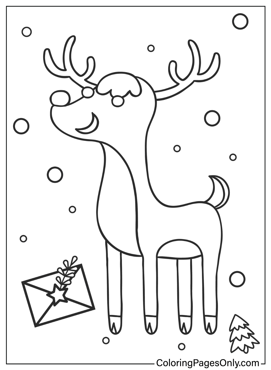 Deer Christmas Coloring Pages
