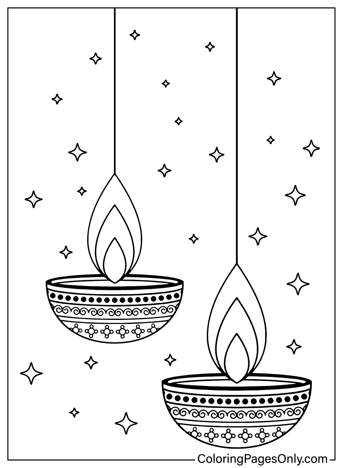 Diwali Coloring Page Free Printable from Diwali