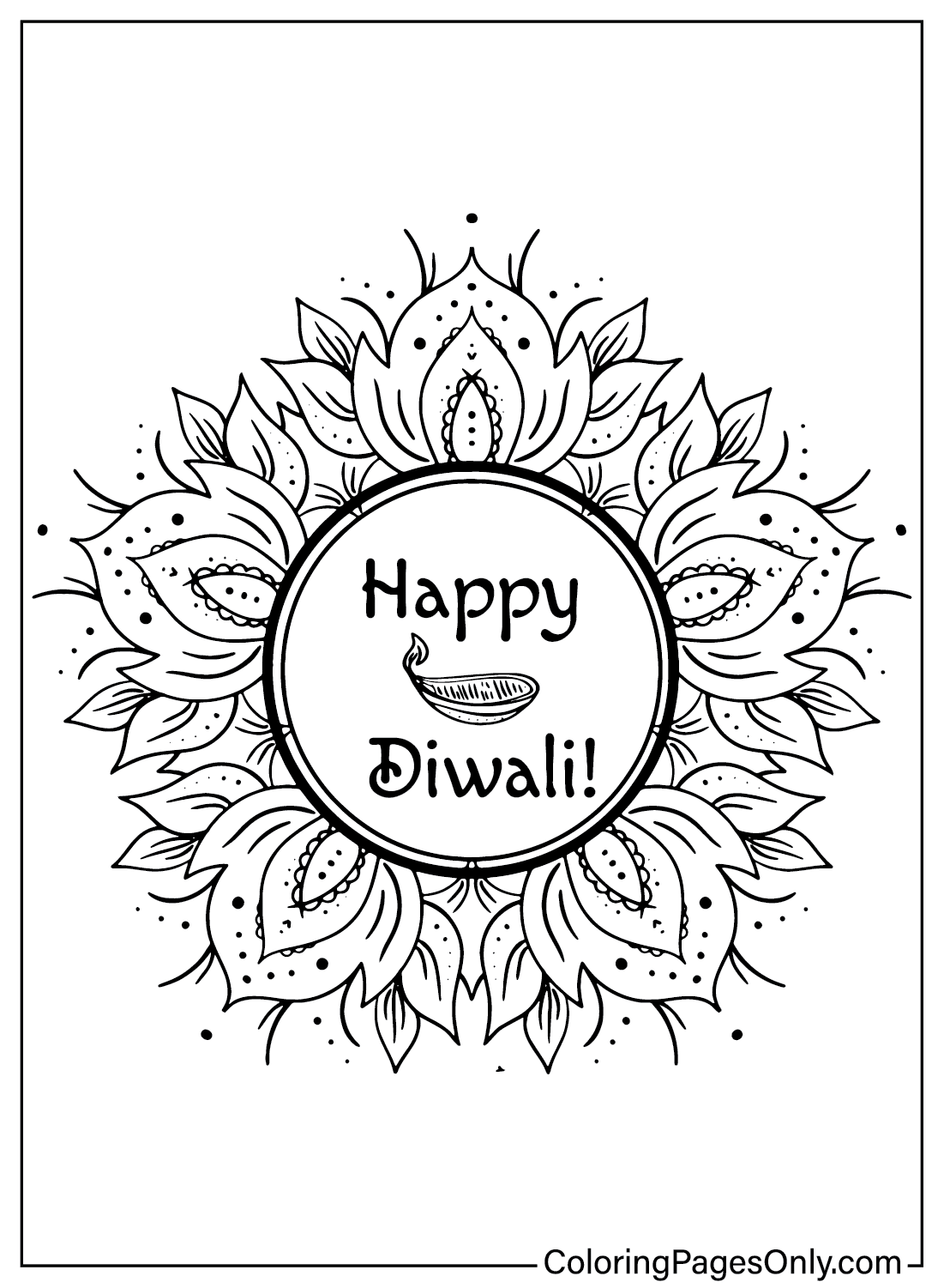Diwali kleurplaat Gratis van Diwali