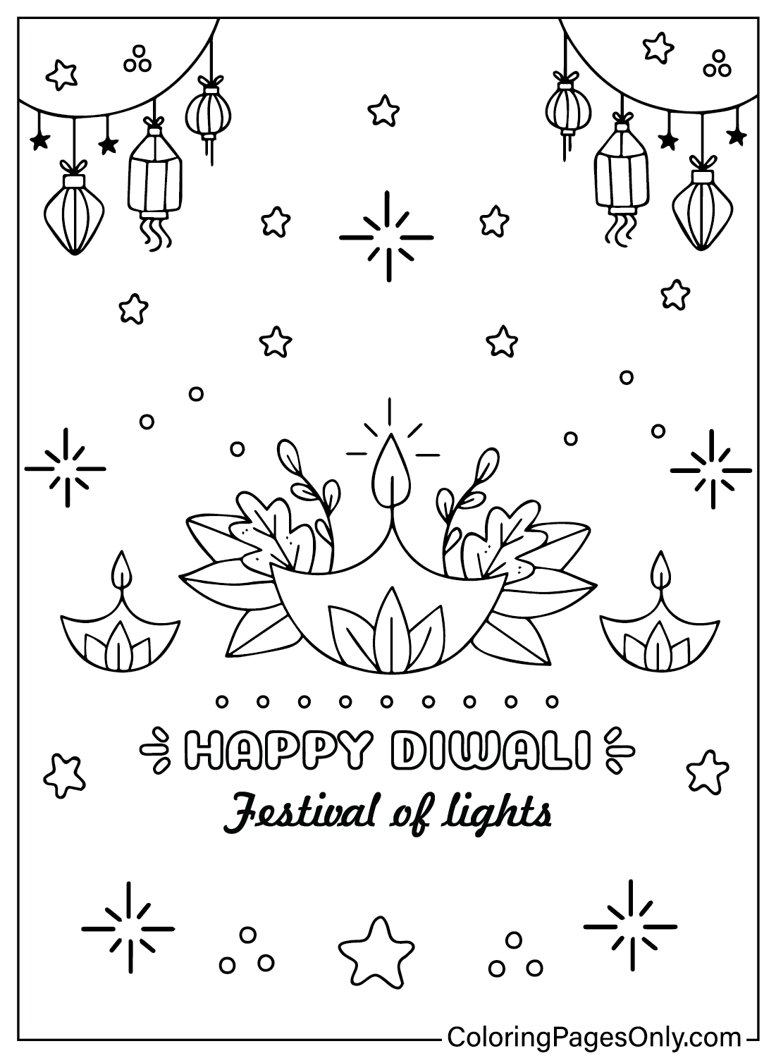 Diwali Coloring Pages to Download from Diwali