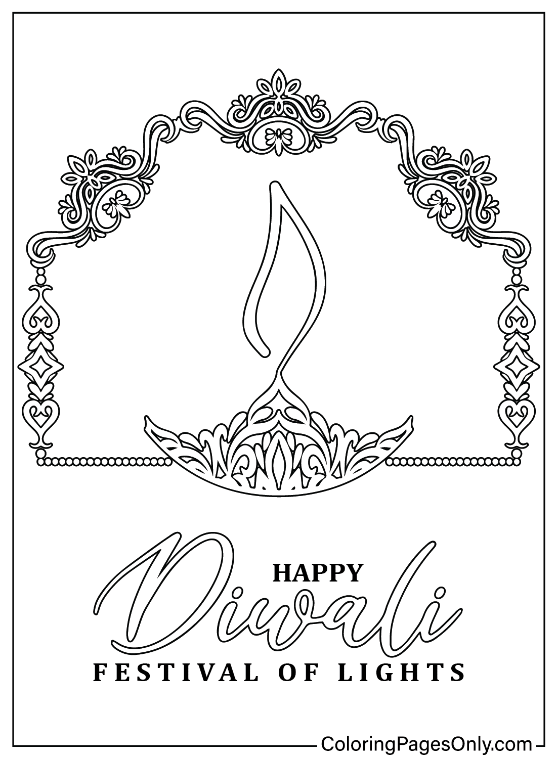 Diwali Coloring Sheet from Diwali
