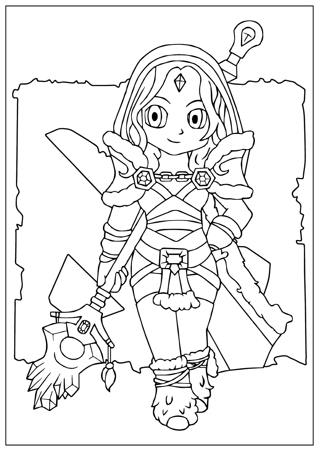 Dota 2 Crystal Maiden Coloring Page from Dota 2
