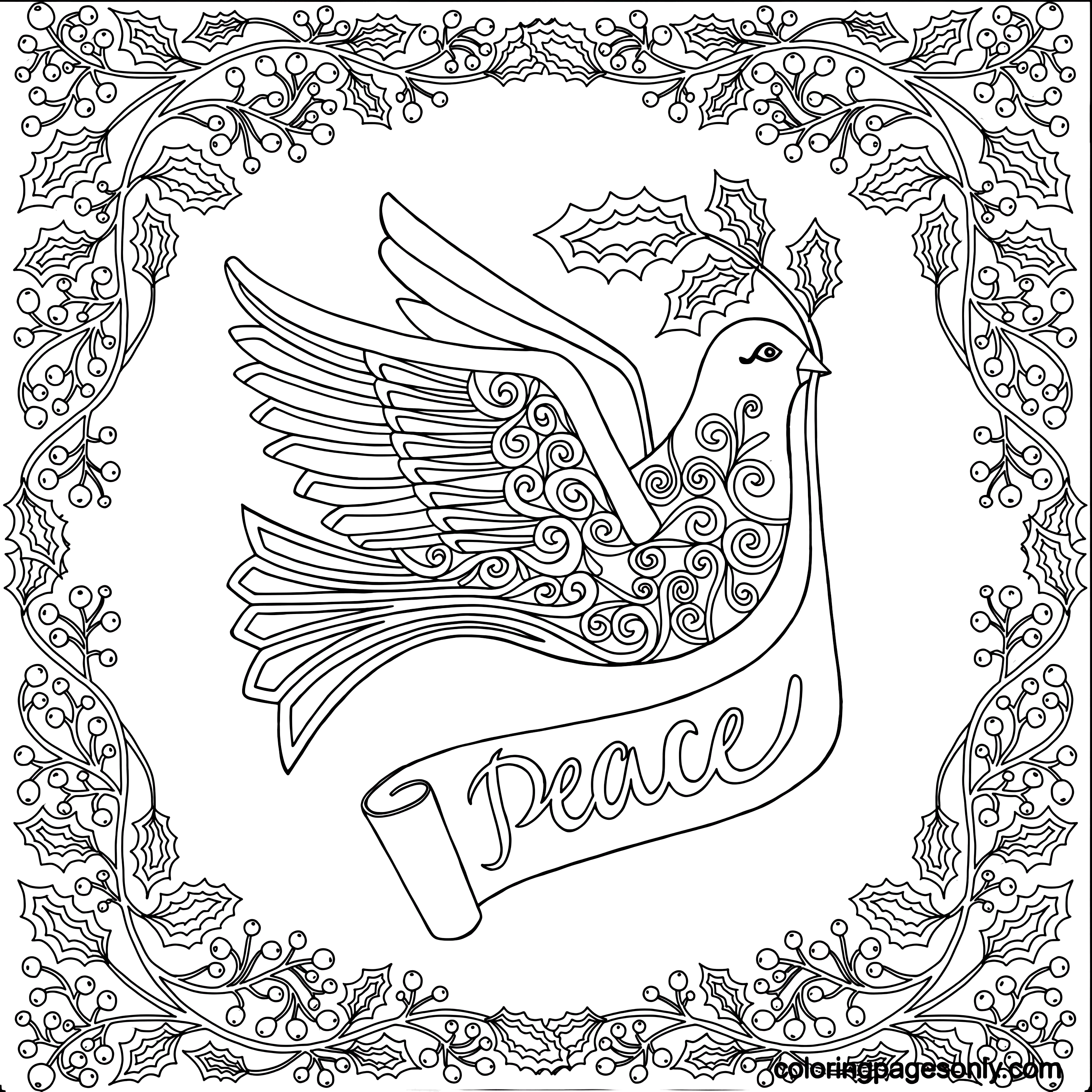 Dove Peace Coloring Page