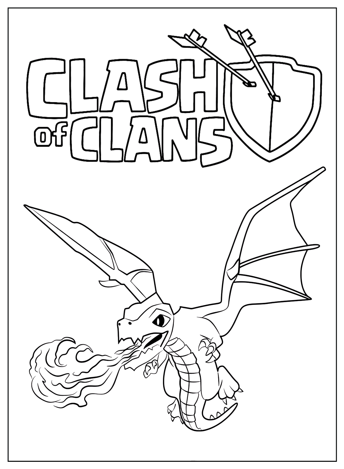 Dragon Clash of Clans Coloring Pages from Clash of Clans