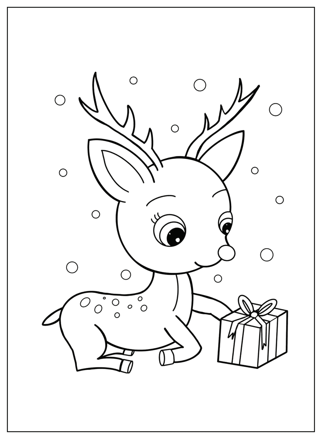 Páginas para colorir fáceis de Rudolph de Rudolph