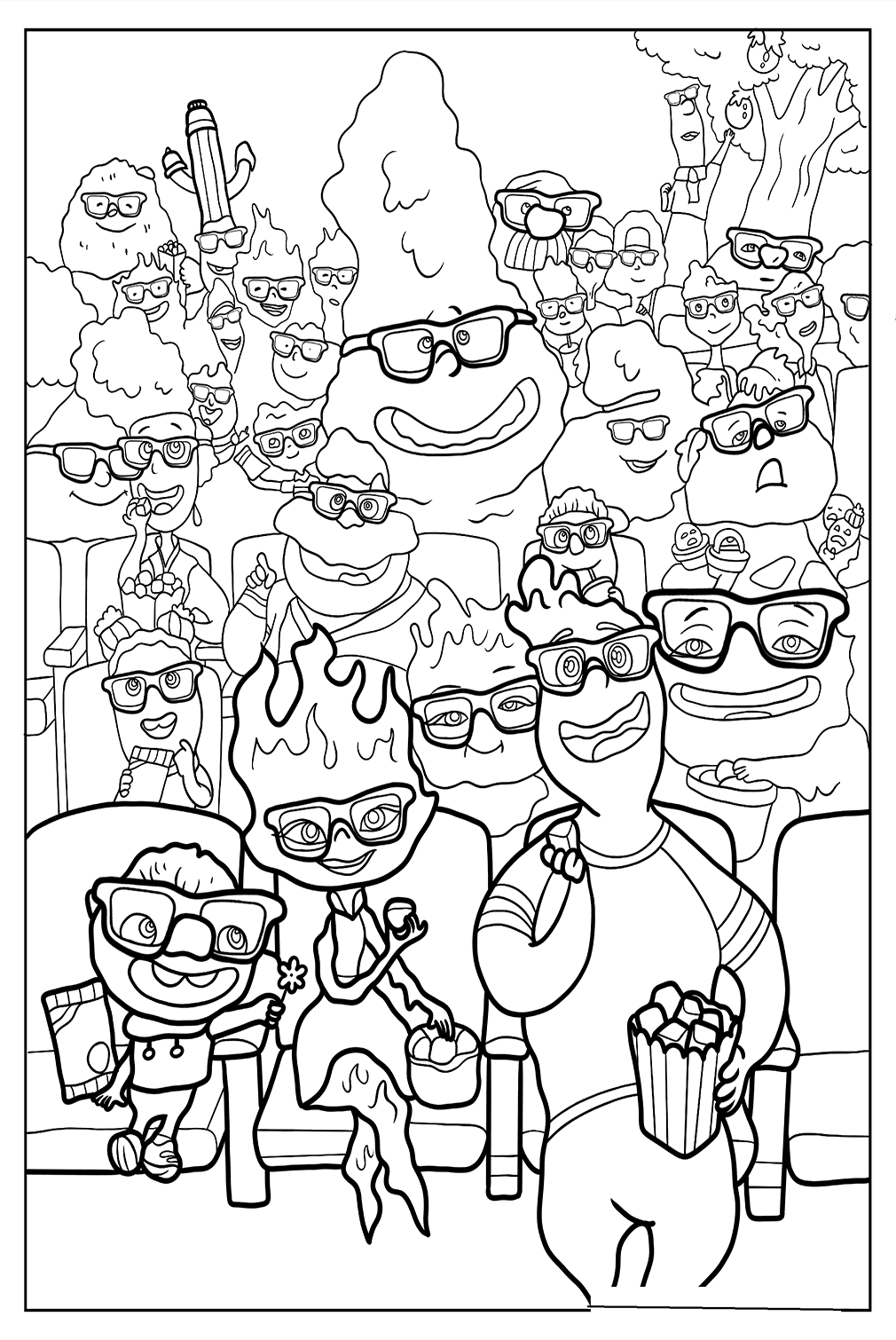 Elemental Characters Coloring Page from Elemental