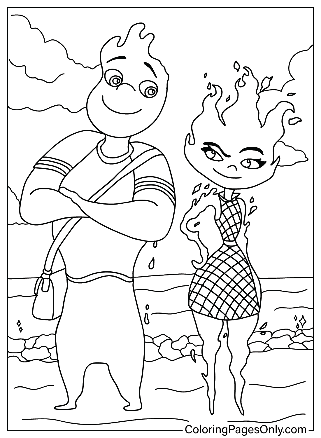 Elemental Coloring Pages Printable