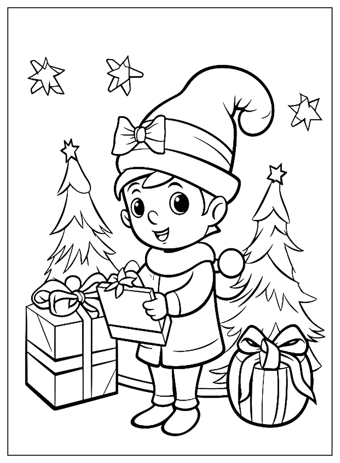 Elf Coloring Pages For Kids