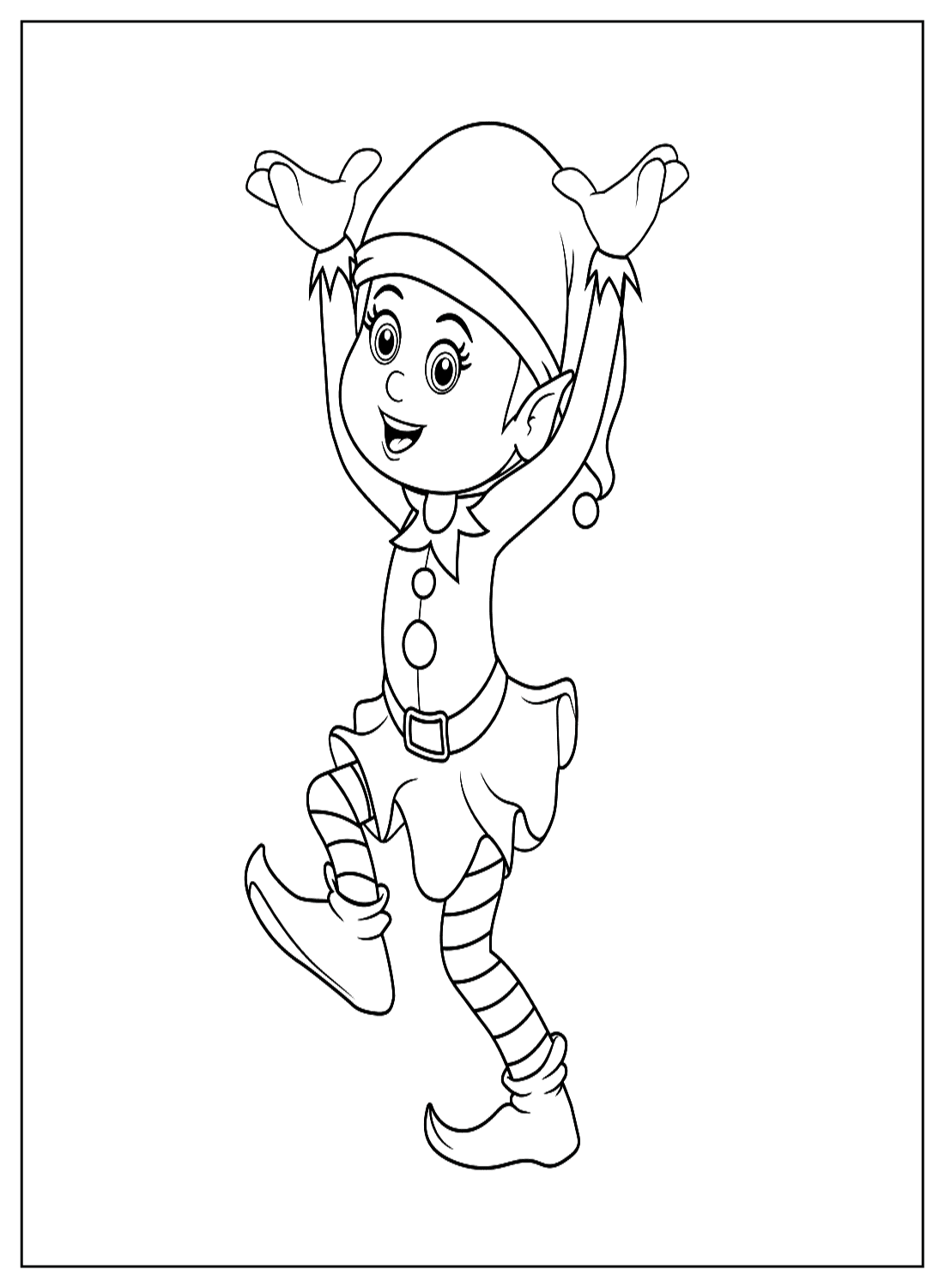 Free Elf Coloring Page - Free Printable Coloring Pages