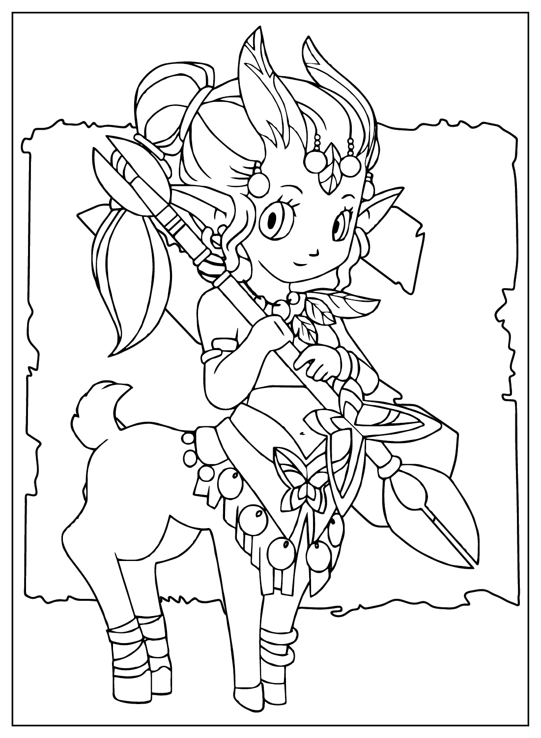 Enchantress Coloring Page from Dota 2