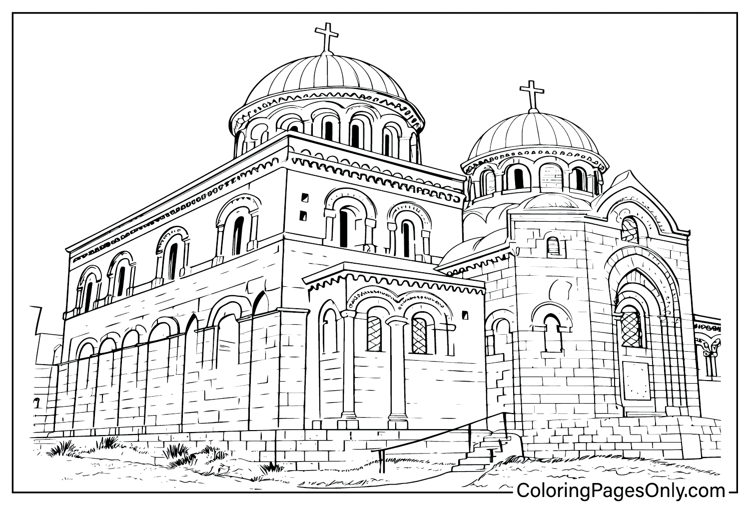 Famous Landmarks of Israel Coloring Page from Israel
