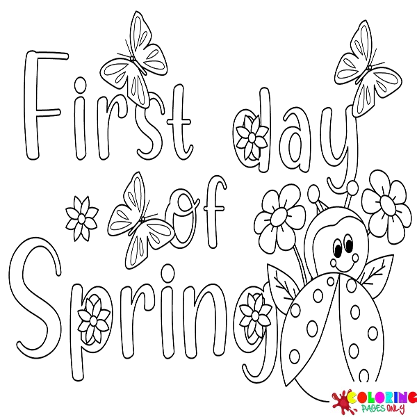 Dibujos para colorear del primer día de la primavera