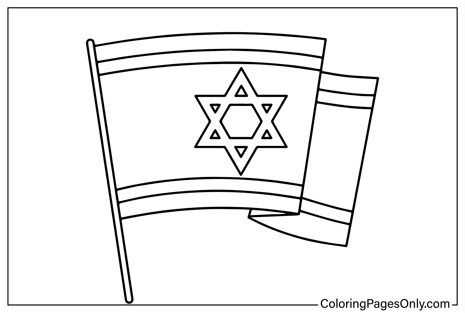 Flag Israel Coloring Page from Israel