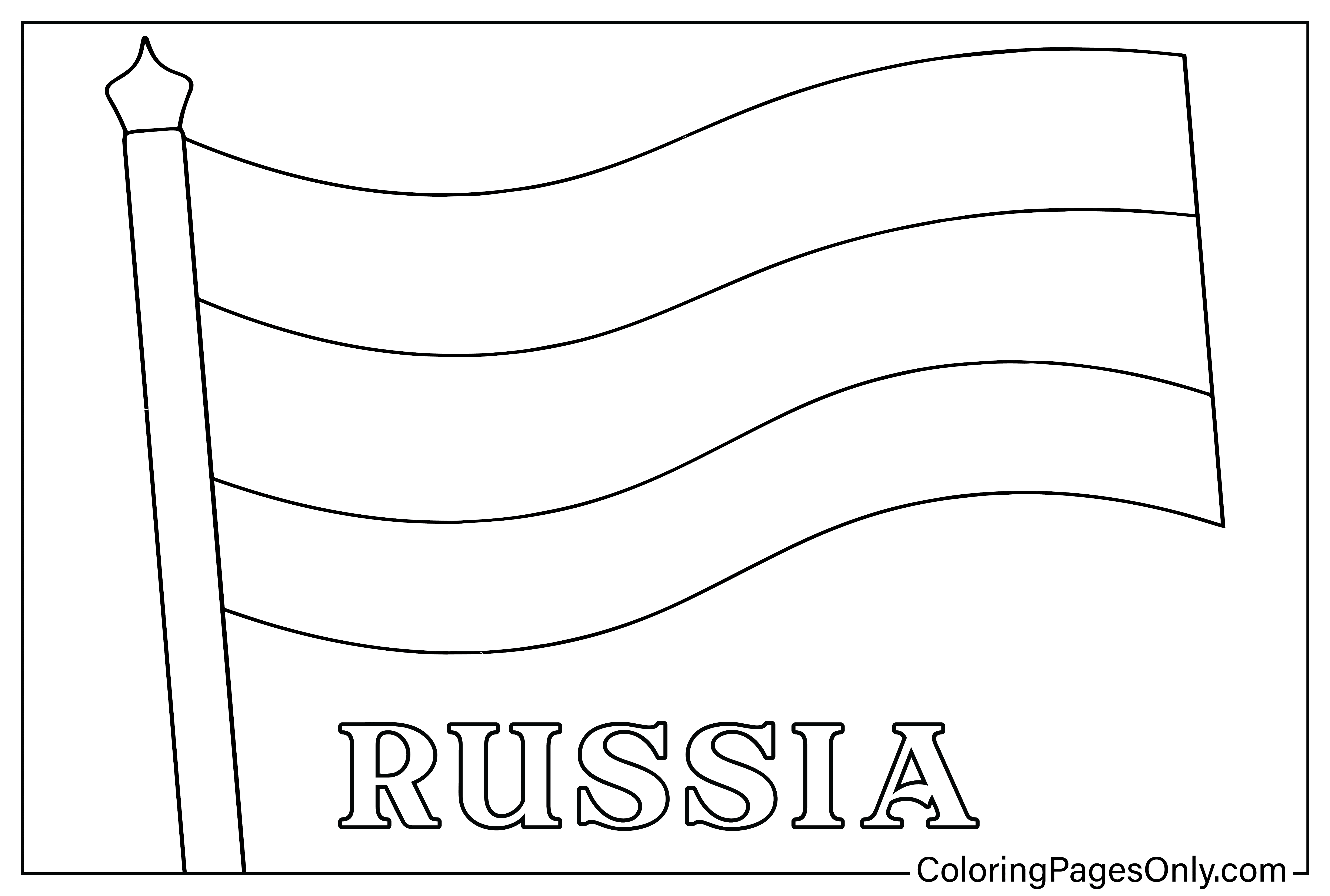 Flag Russia Coloring Page from Russia