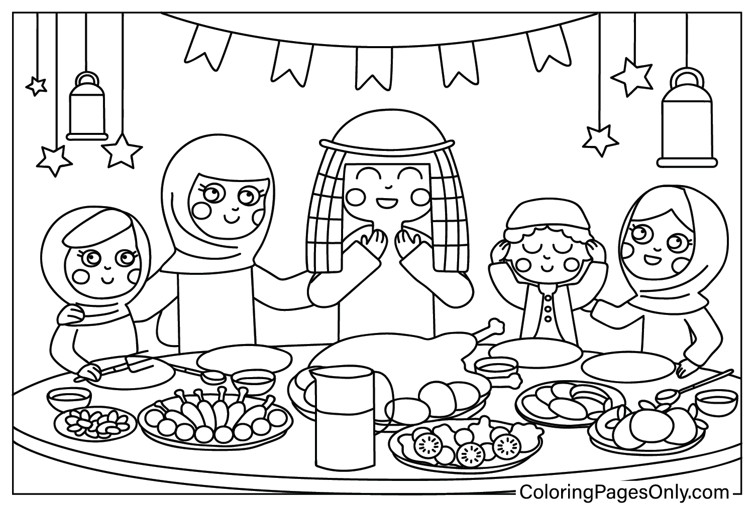 Dibujos para colorear de comida palestina