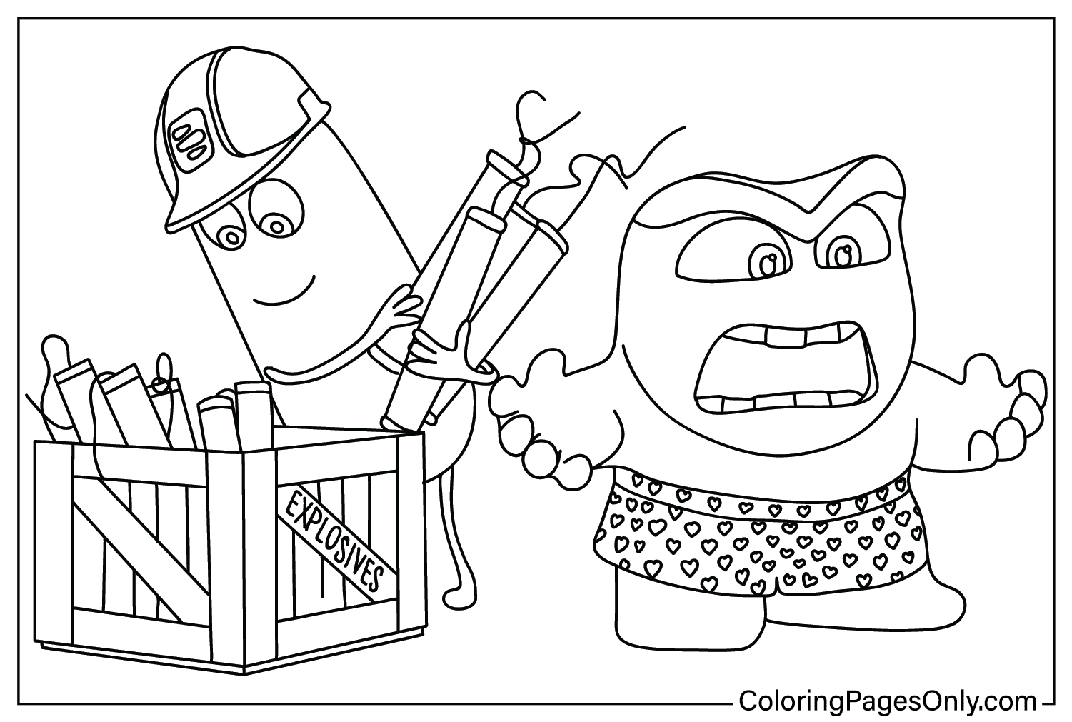 Forgetters, Anger Inside Out 2 Coloring Page from Inside Out 2