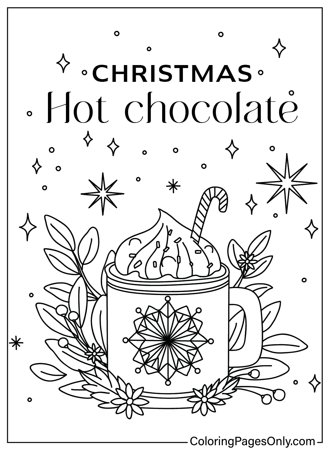 Página para colorir de Milkshake de Natal grátis em Christmas Milkshake