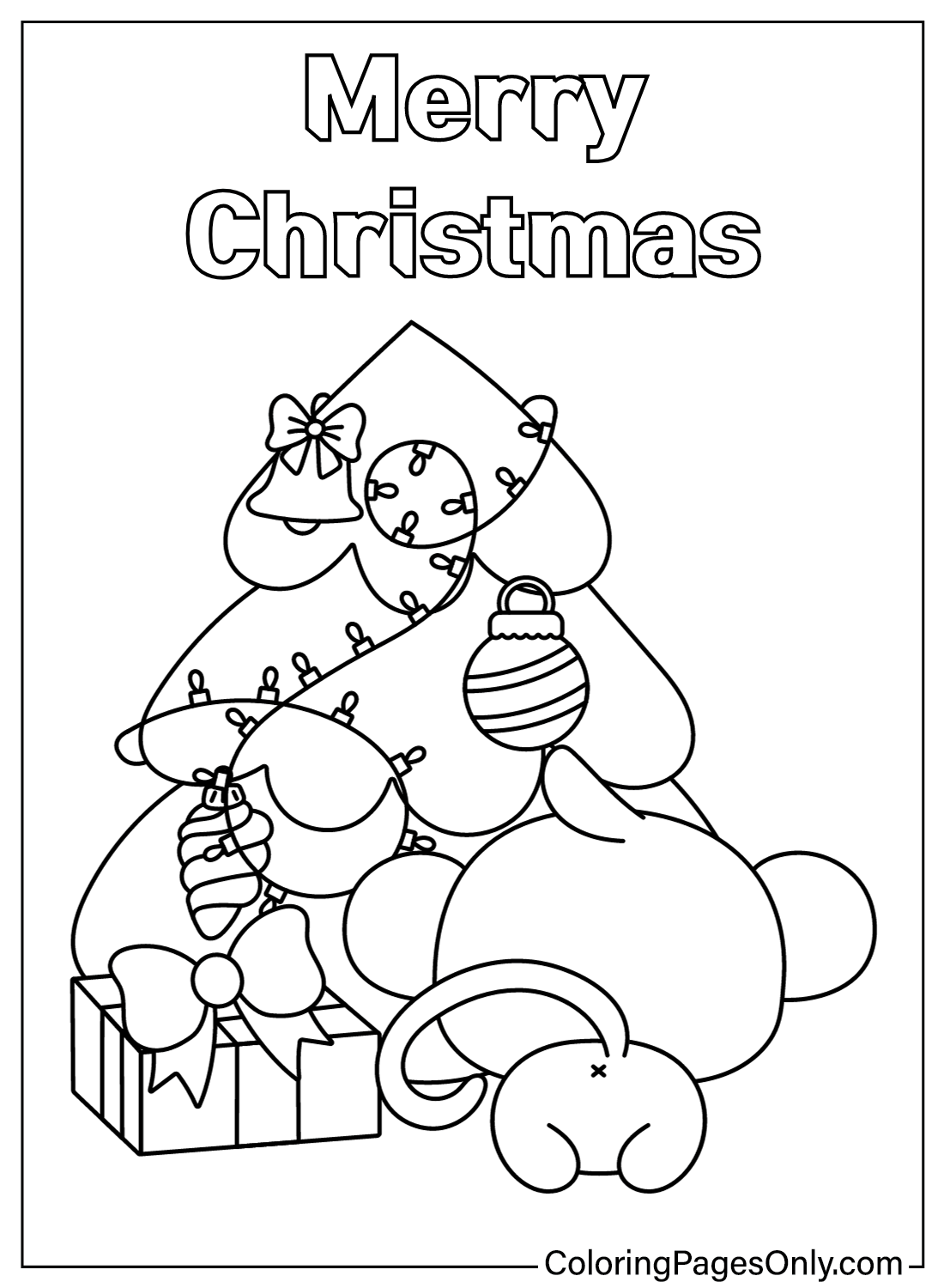 Free Christmas Monkey Coloring Pages
